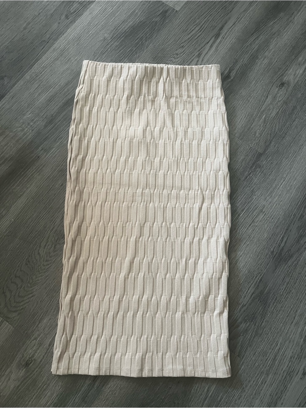 ZARA NWOT Cream Textured Knit Pencil Skirt
